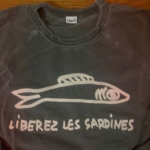 Grey “Liberez Les Sardines” Sweatshirt XS